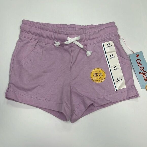 Cat & Jack Girls Purple Flexible Drawstring Shorts Size 5T - Picture 1 of 4